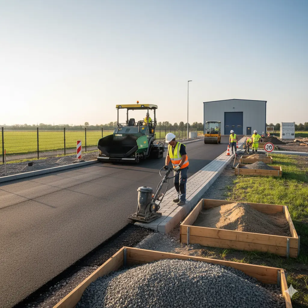 Obra vial industrial